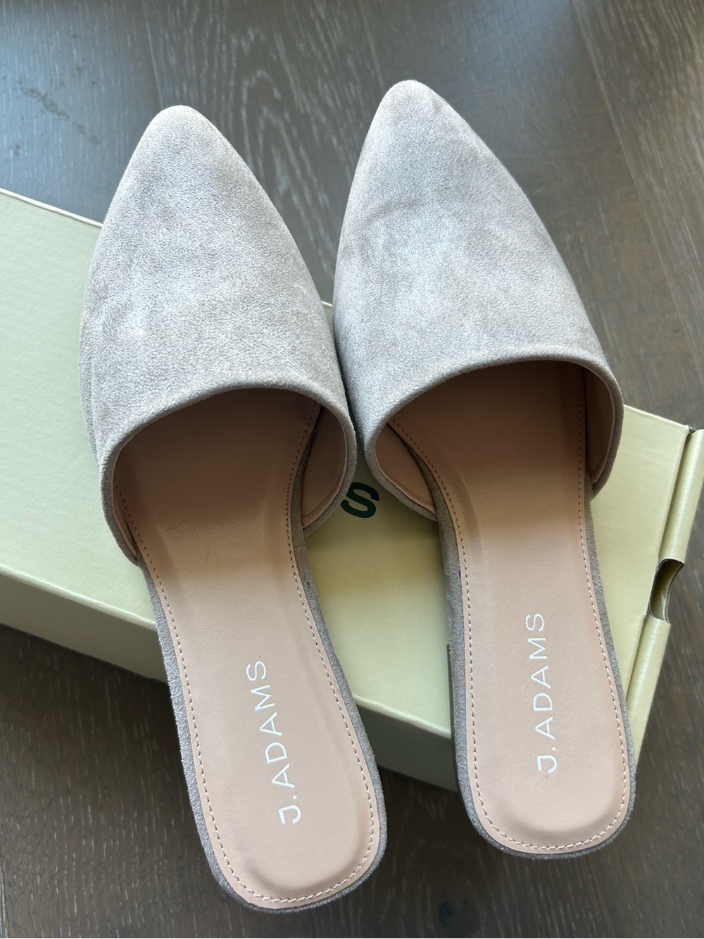 New J. Adams Women's Lennox Slide Flat Suede Mules